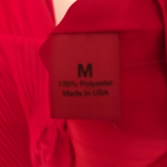 5/48 pleated, red high low dress - Picture 7 of 7